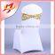 wholesale wedding spandex chair band shiny colored sequin chair sash clip with diamond buckle