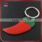 Bright chili pepper keyring in red or green chili