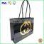 Glossy Laminated Black Paper Gift Bag, Eco-friendly Craft Paper Bag