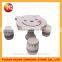 Nature stone table and chairs with high polished on top