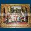 European Luxury Gold Plated Copper and Ceramic Art Painting, Wall Decorated Painting