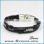 Braided adjustable nautical leather bracelets for women