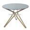KD package Stainless steel metal base glass top coffee table