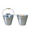 Simple galvanized metal pails with handle for sale