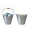 Simple galvanized metal pails with handle for sale