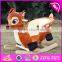 2017 new design lovely plush deer toddlers wooden rocking animals W16D074