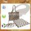 jute cotton polka dot print Reversible tote bag for shopping