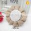 Fashion dresses large fabric burlap flower with white mesh