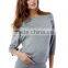 Wide Neckline 3/4 raglan sleeves Nursing Jumper pregnant women blouse new design