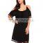 Lace prom dress women Summer Cold Shoulder Lace Tassel Loose Bohemian Beach Dress