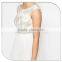 Customized New fashion cap sleeve free prom one piece dress sequin stitching double layer chiffon dress
