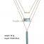 Elegant Turquoise material multilevel silver necklace
