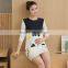 New dress style 2017 spring women one piece dress with cat pattern plus size print maternity dress