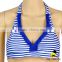 New Printed Blue Striped Nylon Separable Type Teen Girl Bikini Waterproof Swimwear Under Panties