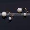Elegant lady Pearl Bead Gold Plated Ear Piercing Pin earrings