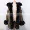 Myfur Baby Pink Thick Part Fox Fur Trimmed Luxury Ladies Fashion Long Parka