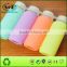 Colorful borosilicate glass drinking bottle with plastic lid silicone sleeve handmade drinking ware 500ml