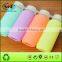 Colorful Borosilicate Glass Drinking Bottle With Plastic Lid Silicone Sleeve Handmade Drinking Ware 500ml