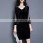 B41008A Hot sale fashion bodycon velvet dress women V neck dress