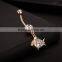 Color Changing Belly Button Ring Piercing Pot Leaf Light Up Body Jewelry