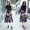 New Latest Ladies Autumn Skirts Design Printed A-line Skirts,Custom Polyester Printed A-line Long Skirts for Ladies