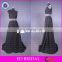 CE599 Simply One-shoulder Floor Length Black Chiffon Mother Of the Bride Beach Wedding Dress