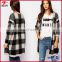 New arrival checked woolen sweater designs for ladies open chest sweater