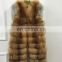 2017 thicker and high qulity fox fur vest long vision fur vest for ladies