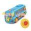 Plastic toy car electric school bus with steering wheel