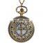 Steam punk men mechanical wind hand Vintage quartz pocket watch DS-NJ095