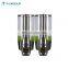 wall mount  bathroom accessories abs plastic shampoo liquid soap dispenser double soap dispenser