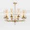 Contemporary dining room brass luxury copper lighting gold glass pendant lamp chandelier