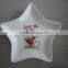 porcelain dinner plate with star shape with christmas decal
