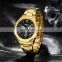 NIBOSI Golden Luxury Man Watches Stainless Steel Sport Creative Waterproof Luminous Auto Date Chronograph Watch Quartz2519