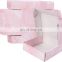 pink corrugated cardboard mailbox  packing  transport shipping box for false eyelash