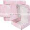 pink corrugated cardboard mailbox  packing  transport shipping box for false eyelash