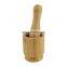 100% Natural Bamboo Spice Grinder Wooden Mortar and Pestle Set for Kitchen