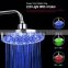 8 Inches Bathroom LED Light Temperature Sensor Rain Top Showerhead Head