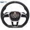 For Audi A6 C8 Punched Leather Gray Stitching Gray Lable Multifunction Steering Wheel With Key Button Assembly