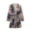 2025 New Spring/summer Mini Dress With Belt and Floral Print