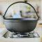 Japanese Style Single Serving Shabu Pot Pan Hot Pot Sukiyaki Pan Irori Nabe Pot With Wooden Lid and Cooking Stove