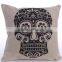 Soft Linen Cotton material Pillow case for car sofa home decor customized cushion cover case skull printed