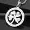 Stainless steel four leaf clover pendants necklace