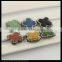 LFD-0100B wholesale Mixed Color Natural Volcanic Stone Loose Bead with Pave Rhinestone Crystal Connector Beads Jewelry Making