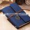 metal ring binder personal leather journals with leaf pendant                        
                                                Quality Choice