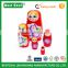 Hand painted Home decoration for spring New Lovely Red Russian Nesting Matryoshka 5Piece Wooden Doll Set
