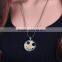 Simple design snowman pendant ball chain silver plated night light necklace
