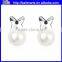 FIVE COLORS -- New big round white pearl diamond cluster stud earrings