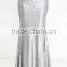 Hot selling fashion solid color silver sequin skirt sequin maxi skirt for women