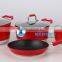7pcs Aluminum non-stick marble stone Forged cookware set/frypan/casserole/sauce pan